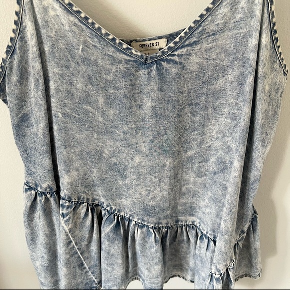 FOREVER 21 Acid Washed Ruffle Tank - Picture 4 of 7